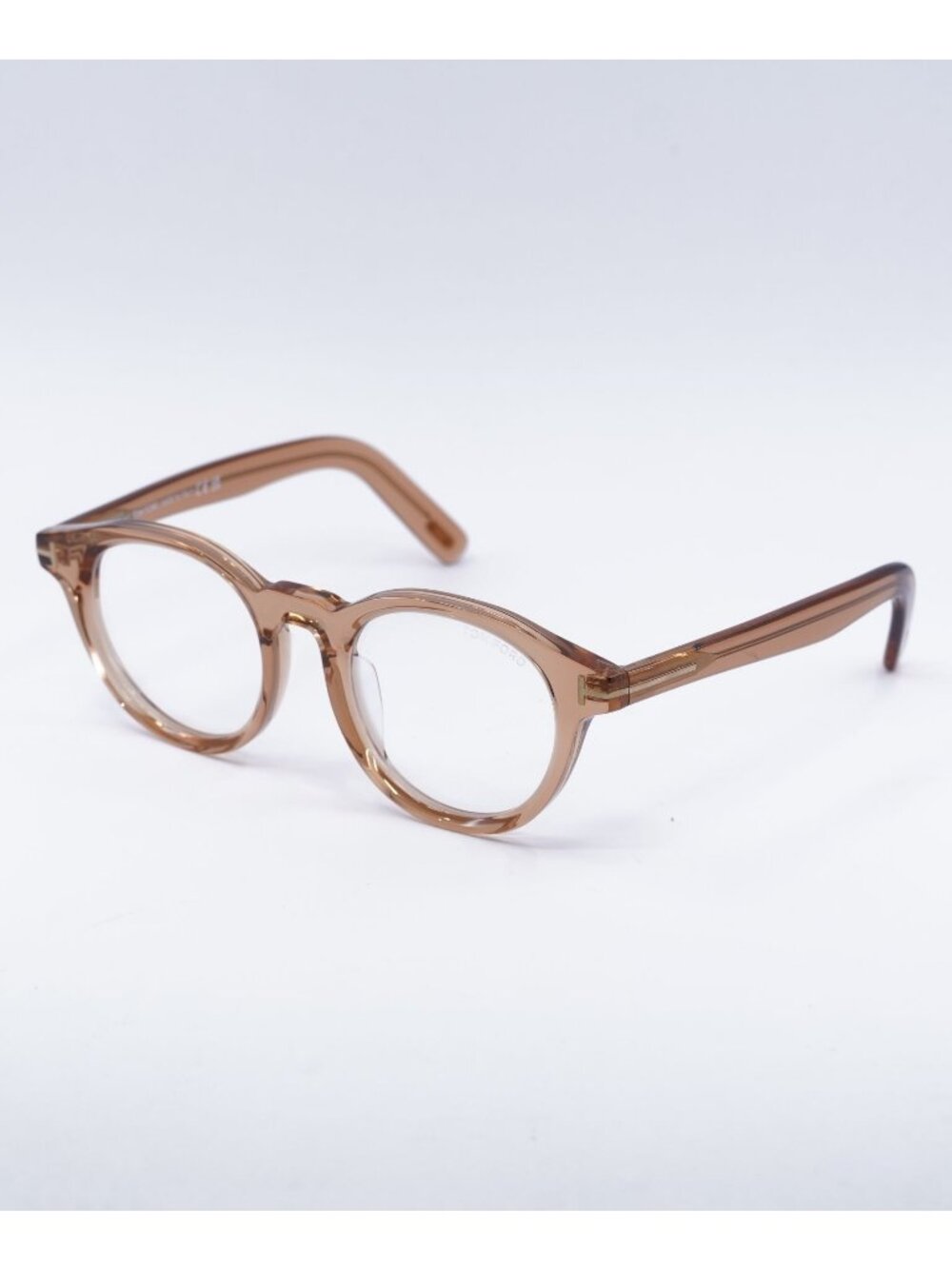 Tom Ford FT5931-D-B 045 Eyeglasses Brown 49mm Round Frame, Blue Light Block